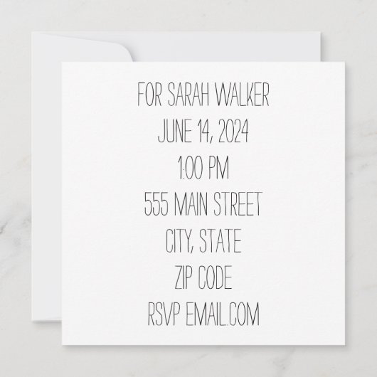 ウェディングシャワー招待 招待状 (裏面)