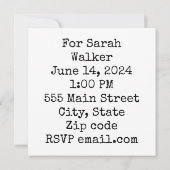 ウェディングシャワー招待 招待状 (裏面)