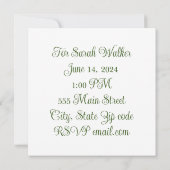 ウェディングシャワー招待 招待状 (裏面)