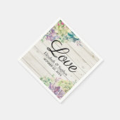 ウェディングシャワー水彩多肉木素朴材 スタンダードカクテルナプキン (角)