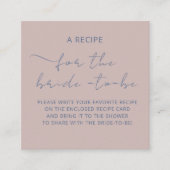 ウェディングシャワー用封入カード「レシピ」 エンクロージャーカード (正面)