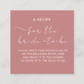 ウェディングシャワー用封入カード「レシピ」 エンクロージャーカード (正面)
