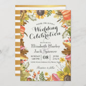 ウェディングシャワー秋秋メープル葉パンプキン 招待状 (正面/裏面)