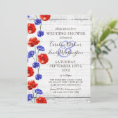 ウェディングシャワー素朴ウッド&レッドポピーの国 招待状 (スタンド正面)