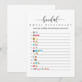 ウェディングシャワー絵文字ピクショナリーゲームカード 招待状 (正面/裏面)