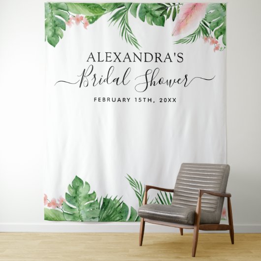 ウェディングシャワー背景トロピカルフラワーフォトブース タペストリー (インサイチュ)