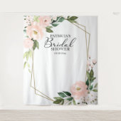 ウェディングシャワー背景写真小道具ピンクの花 タペストリー (正面)