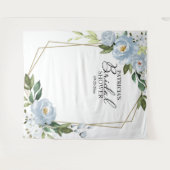 ウェディングシャワー背景撮影小道具 ダスティーブルー タペストリー (正面(横))