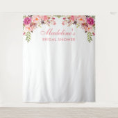 ウェディングシャワー背景 | フォトブース小道具 ピンク タペストリー (正面)