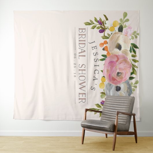 ウェディングシャワー背景 - フォトブース スイートブルームス タペストリー (インサイチュ(横))