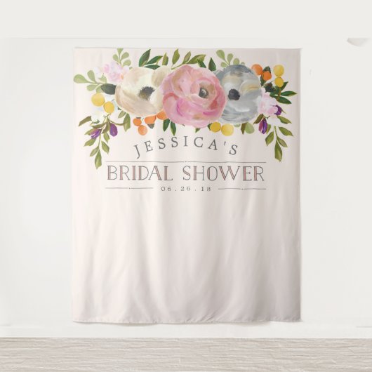 ウェディングシャワー背景 - フォトブース スイートブルームス タペストリー (正面)