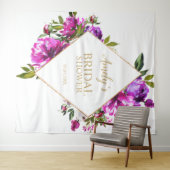 ウェディングシャワー背景 - 紫の花 タペストリー (インサイチュ(横))