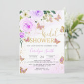 ウェディングシャワー蝶の招待状 招待状 (スタンド正面)