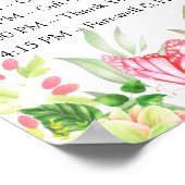 ウェディングシャワー計画 🎀 水彩花イラストプラン ポスター (角)