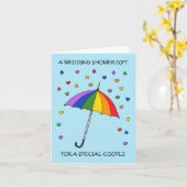 ウェディングシャワー贈呈ゲイカップル カード (黄色い花)