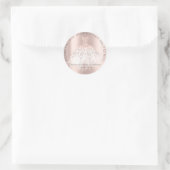 ウェディングシャワー16日感謝グリッター ピンクローズ ラウンドシール (バッグ)