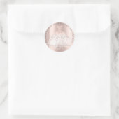 ウェディングシャワー16日感謝グリッター ピンク ローズ ラウンドシール (バッグ)