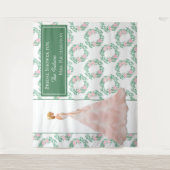 ウェディングシャワー おしゃれ フォト 背景 - 緑 タペストリー (正面)