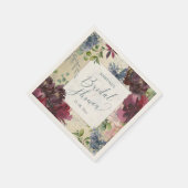 ウェディングシャワー おしゃれ マーズラ フラワー ウォーターカラー ゴールド スタンダードカクテルナプキン (角)