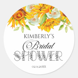 ウェディングシャワー　ひまわりステッカー ラウンドシール