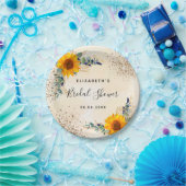 ウェディングシャワー ひまわり ユーカリ グリーン ペーパープレート (パーティー)