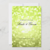 ウェディングシャワー ウィッシュ チャートルーズ グリッター ライト 招待状 (裏面)