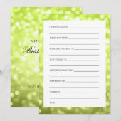 ウェディングシャワー ウィッシュ チャートルーズ グリッター ライト 招待状 (正面/裏面)