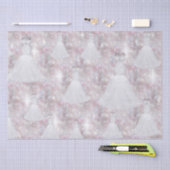 ウェディングシャワー ウェディングドレス パステル グリッター ライト 薄葉紙 (クラフト)