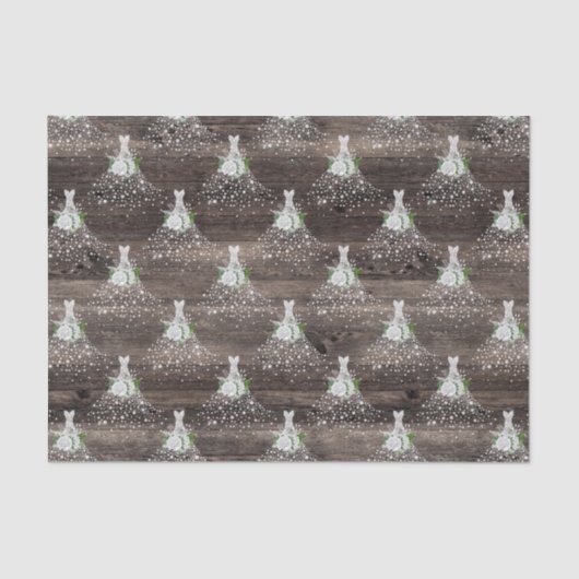 ウェディングシャワー　ウェディングドレス　ラスティックパーティ 薄葉紙 (正面)