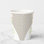 ウェディングシャワー ウェディングドレス 白 グリーンローズ 紙コップ (右)