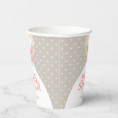 ウェディングシャワー ウェディングドレス 白 コーラル ローズ 紙コップ (右)