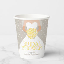 ウェディングシャワー ウェディングドレス 白 黄色のバラ