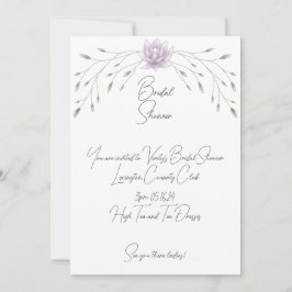 ウェディングシャワー エレガントな葉とピンクの蓮 招待状