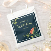 ウェディングシャワー オレンジ クロコスミア 水彩画 フェイバーバッグ (クリップ留めされた状態)