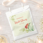 ウェディングシャワー オレンジ クロコスミア 水彩画 フェイバーバッグ (クリップ留めされた状態)