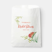ウェディングシャワー オレンジ クロコスミア 水彩画 フェイバーバッグ (正面)