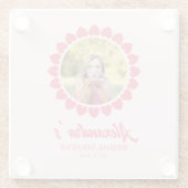 ウェディングシャワー オーダーメイド フォト ハート サークル フレーム ガラスコースター (裏面)