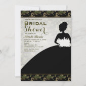 ウェディングシャワー カモフラージュ 花嫁 現代の招待状 招待状 (正面)