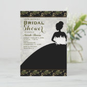 ウェディングシャワー カモフラージュ 花嫁 現代の招待状 招待状 (スタンド正面)