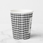 ウェディングシャワー ギンガム ブラックホワイト チェック 紙コップ (右)