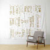 ウェディングシャワー ゴールドテキスト フォトブース 背景 バナー タペストリー (インサイチュ(横))