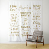 ウェディングシャワー ゴールドテキスト フォトブース 背景 バナー タペストリー (インサイチュ)