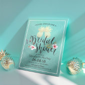 ウェディングシャワー ゴールド箔 パイナップル カップル ティール ローズ 招待状