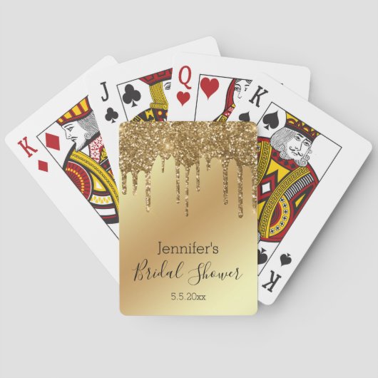 ウェディングシャワー ゴールド ドリッピング グリッターズ ラグジュアリー トランプ (裏面)