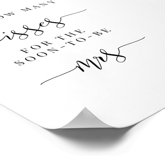 ウェディングシャワー サイン - キスの数を当ててみて (角)