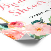 ウェディングシャワー サイン モダン フラワー ミントグリーン ストライプ (角)