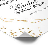 ウェディングシャワー サイン 緑の葉 ゴールド グリッター 花 (角)