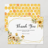 ウェディングシャワー サンキライ黄色の蜂 感謝カード (正面/裏面)