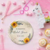 ウェディングシャワー サンキライ ユーカリ 緑の葉 ペーパープレート (パーティー)