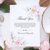 ウェディングシャワー サンクス ピンク フラワー ローズ サンキューカード